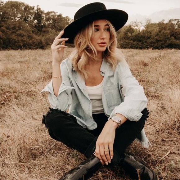 TAOS- Wool Wide Brim Gambler Hat - Picture 4 of 9